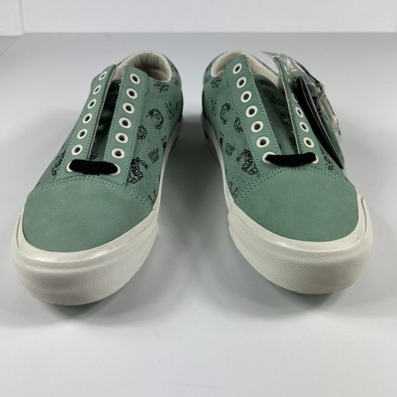 VANS Shoe Men Old Skool Brain Dead Green White Skateboard Sneaker VN0A38G6N9 - Picture 7 of 9